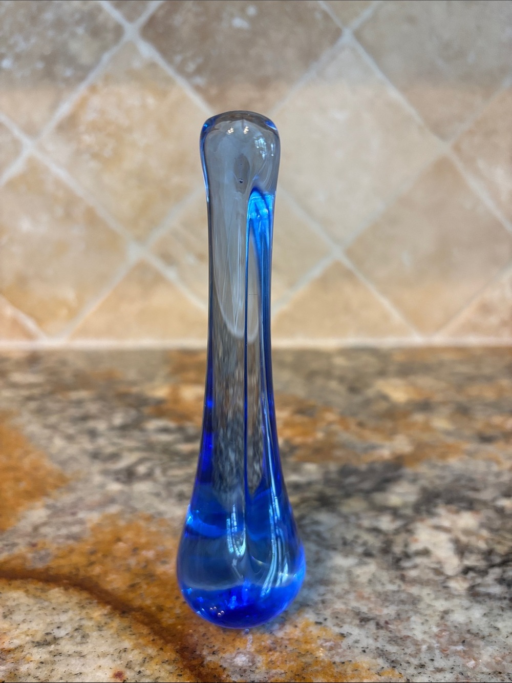 Handblown Blue Glass Small Decorative Accent Piece
